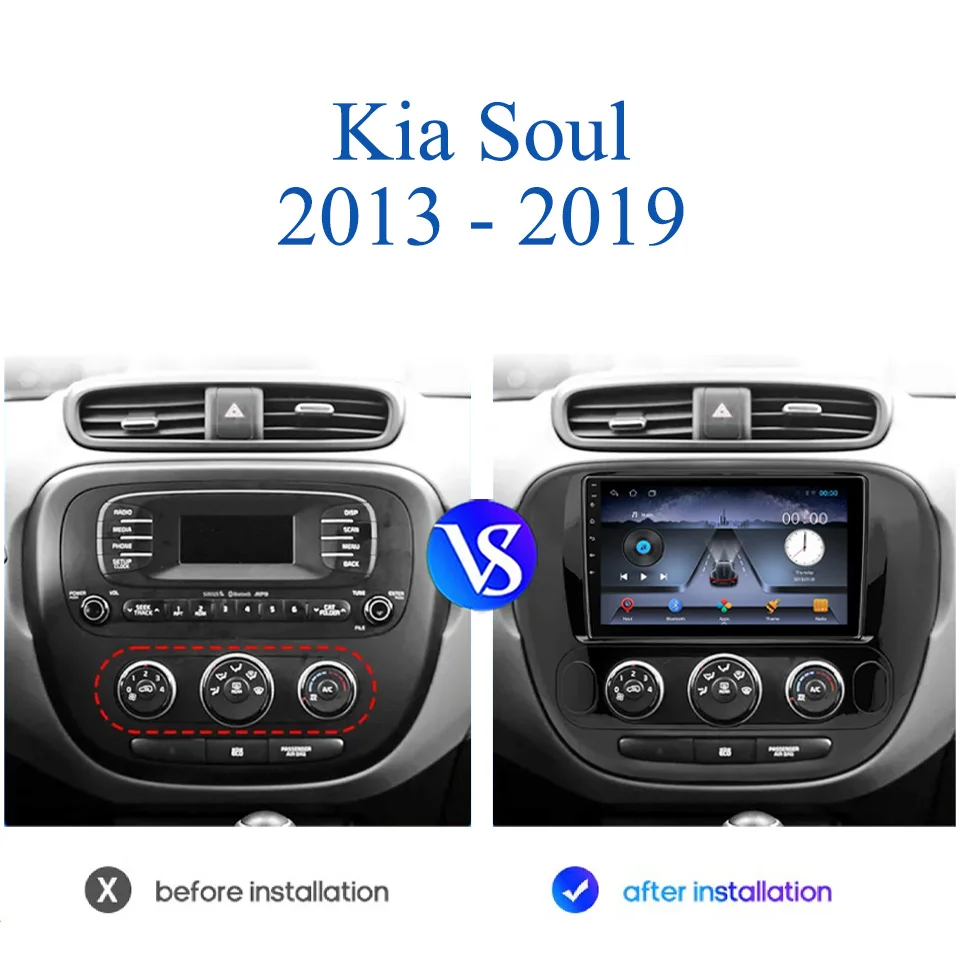For Kia Soul 2013 2014 2016 2018 2019 Android 14 Car Autoradio Stereo Radio Tape Recorder PC Tablet With 4G Lte WiFi SWC DSP