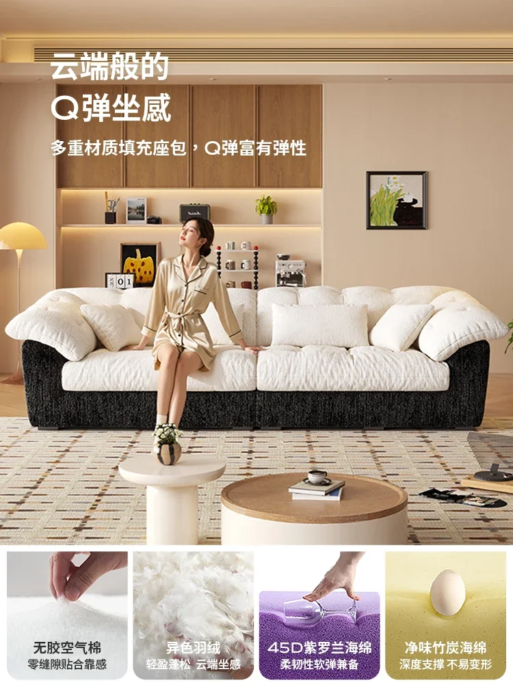 Fabric sofa living room French retro style removable chenille sofa