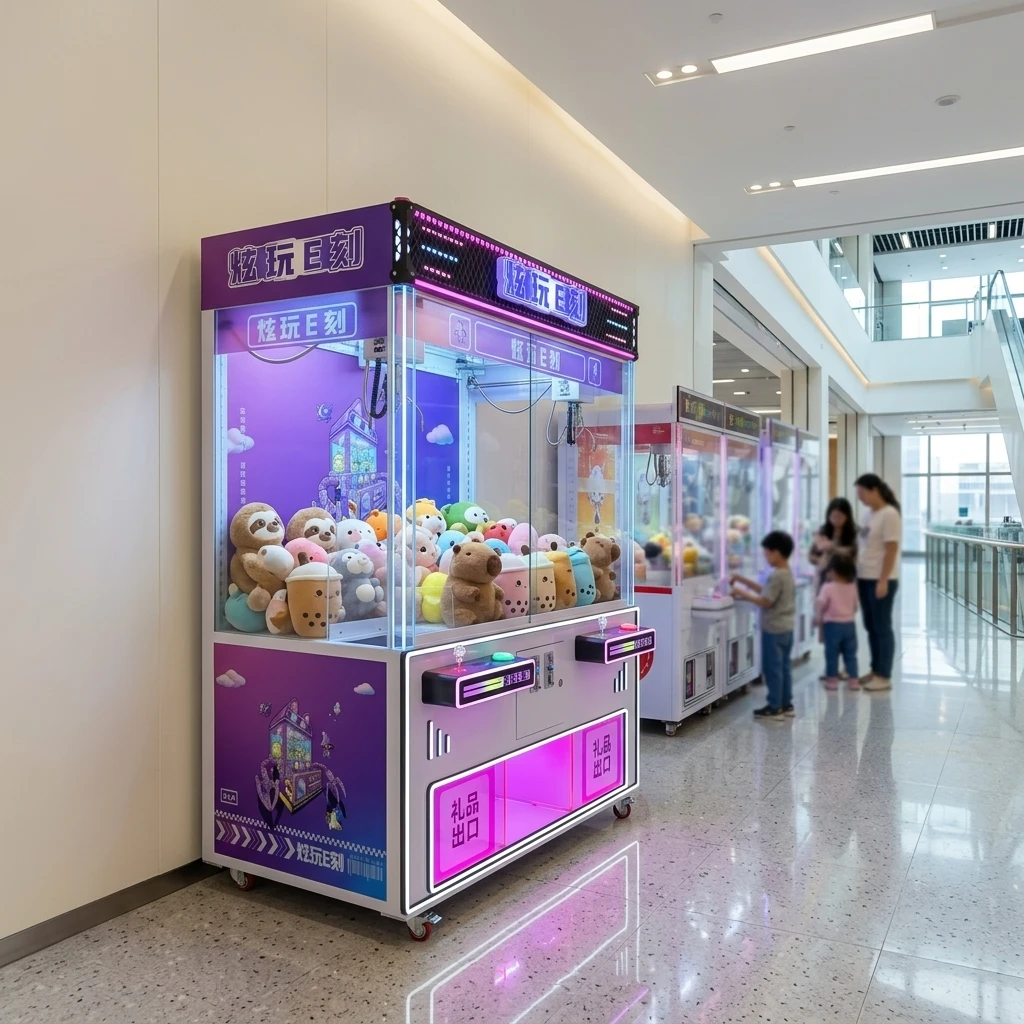 Coin Operated Claw Machine LED Light Acrylic Metal Construction 110/220V for Arcade Amusement Parks