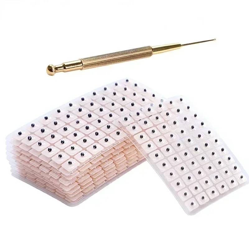 

600Pcs Cowherb Seed Ear Stickers Acupuncture Therapy Dredge Body Meridians Improve Vision Treat Insomnia