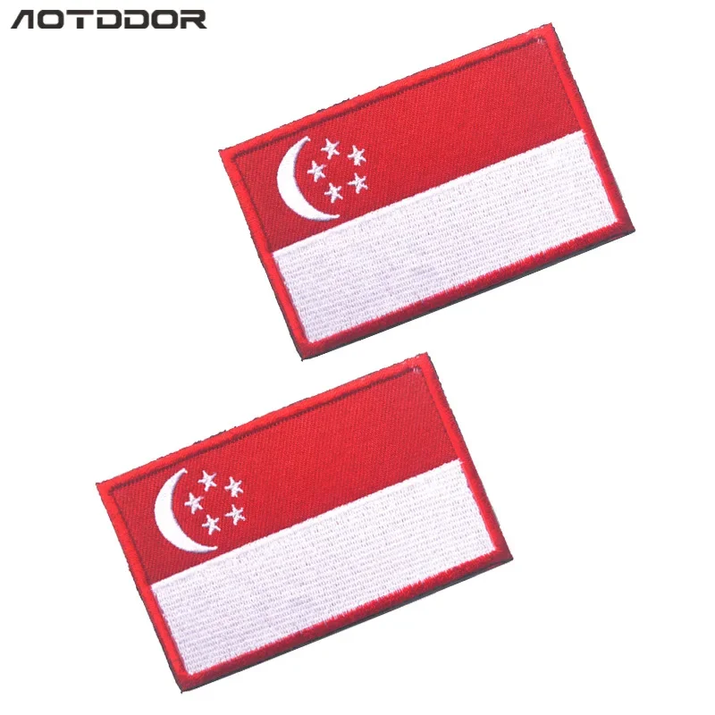 Singapore  Badge Embroidery Wrap Cloth Patch Laser Cut Reflective Sheet Reflective Armband Military Patches for Clothing