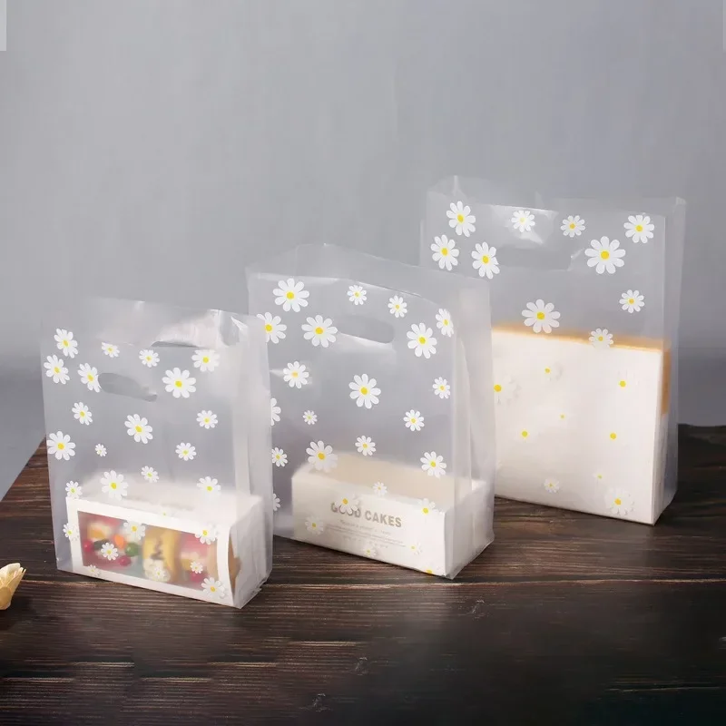 50Pcs Daisy Flower Bread Pack Bag Christmas Candy Cookie Wrapping Bags Wedding Birthday Party Plastic Gift Packaging Bag