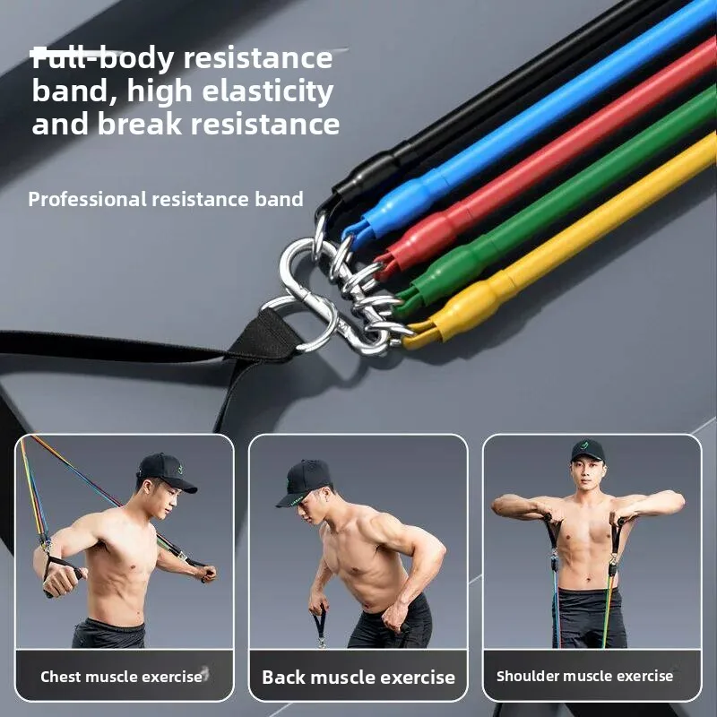 Picture 3: Home Gym Door Hanging Elastic Resistance Band Men's Back Training Device High Pull down Exercise TPE Material Fitness Rope