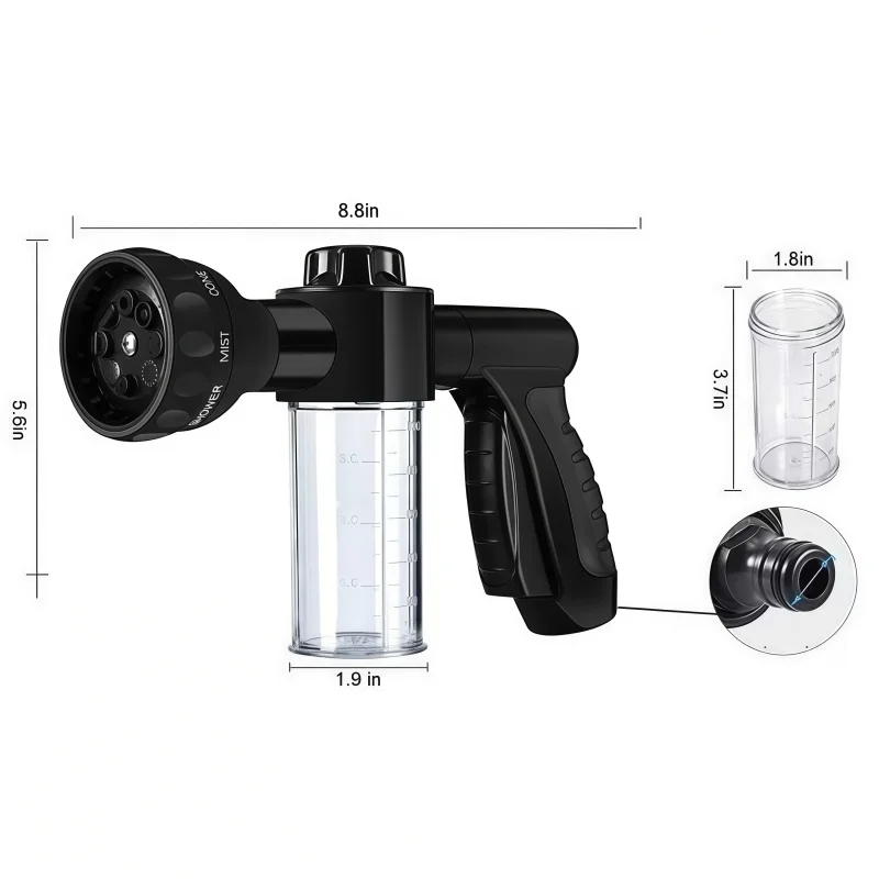 1pcs High Pressure Auto Foam Lance Water Gun with 3 Grade Nozzle Jet Car Washer Portable Tool