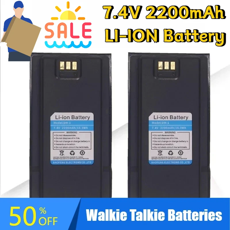

2200mAh Walkie Talkie Batteries For BAOFENG DM-1701 Digital Walkie Talkie DM1701 DMR Two Way Radio