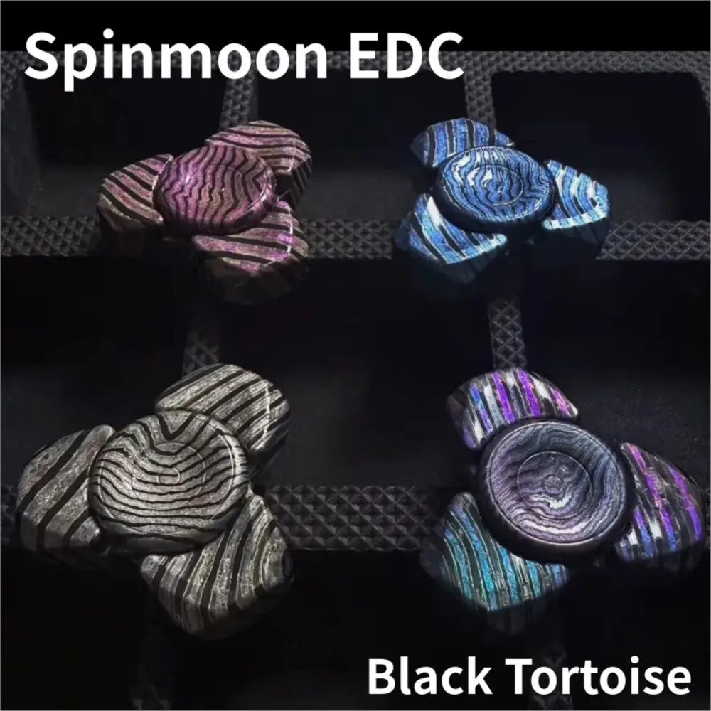 Spinmoon EDC Black Tortoise Fidget Spinner Zappelspielzeug für Erwachsene Ratsche Fidget Spinner Büro Schreibtischzubehör Angstspielzeug