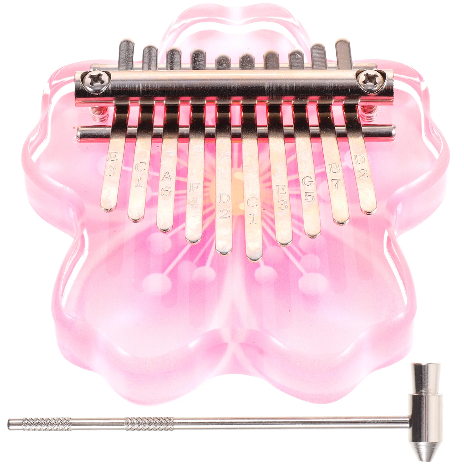 

Mini Kalimba Keys Thumb Piano Simple Durable Thumb Pianos Portable Musical Instrument Sakura Painted