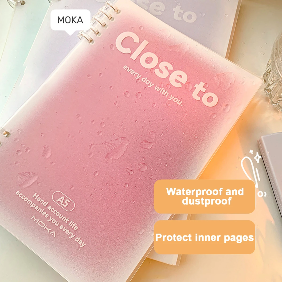 A5/B5 60 Sheets Loose-Leaf Blush Series Notebook Kawaii Korean Binder Notebooks for Office School Supplies Stationery