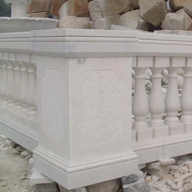 التخصيص الدرابزين الرخام الحجر الدرابزين الراقية ديكور المنزل درابزين الرخام الأبيض الرخام شرفة الدرابزين