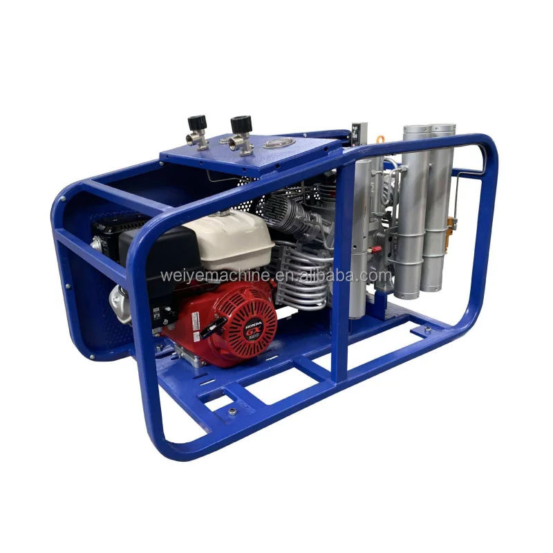 7.5KW Scarico automatico delle acque reflue 300L Apparecchio per la respirazione antincendio Pompa d'aria 6.8L Bottiglia d'aria 30Mpa Compressore subacqueo portatile