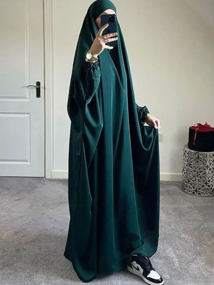 

Ramadan Eid Hooded Abaya Women Prayer Garment Muslim Jilbab Loose Long Dress Abayas Dubai Turkey Islamic Clothes Djellaba Femme