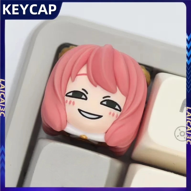 

SPY Family Anya Theme Keycap resin Cherry Profile Mechanical Keyboards 3D cute Anime Cartoon Gifts Collectible PC accessories