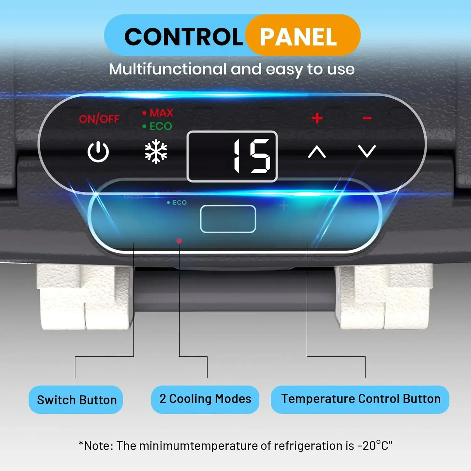 12 volt koelkast, 42QT (40L) elektrische koeler, draagbare autokoelkast autovriezer 12V / 24V DC 110-240V AC, 12V autokoeler