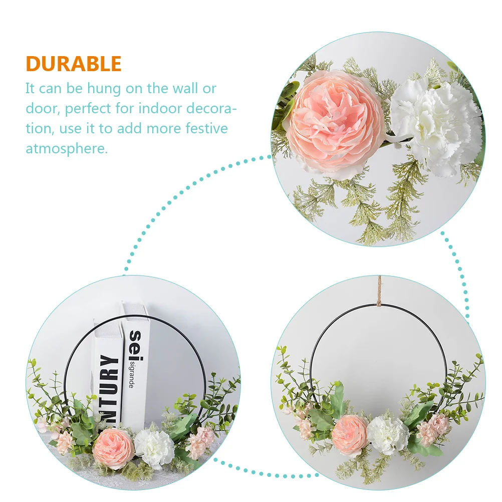 

Artificial Wreath Carnation Decor Adornment Spring Festival Home Decor Outdoor Wreath SpringDecoration WreathAdornment