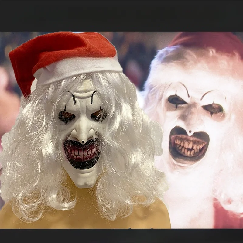 

Terrifier 3 Mask Clown Cosplay Mask Full Head Masks Christmas Halloween Mask Party Props Scary Horror Masks for Adult