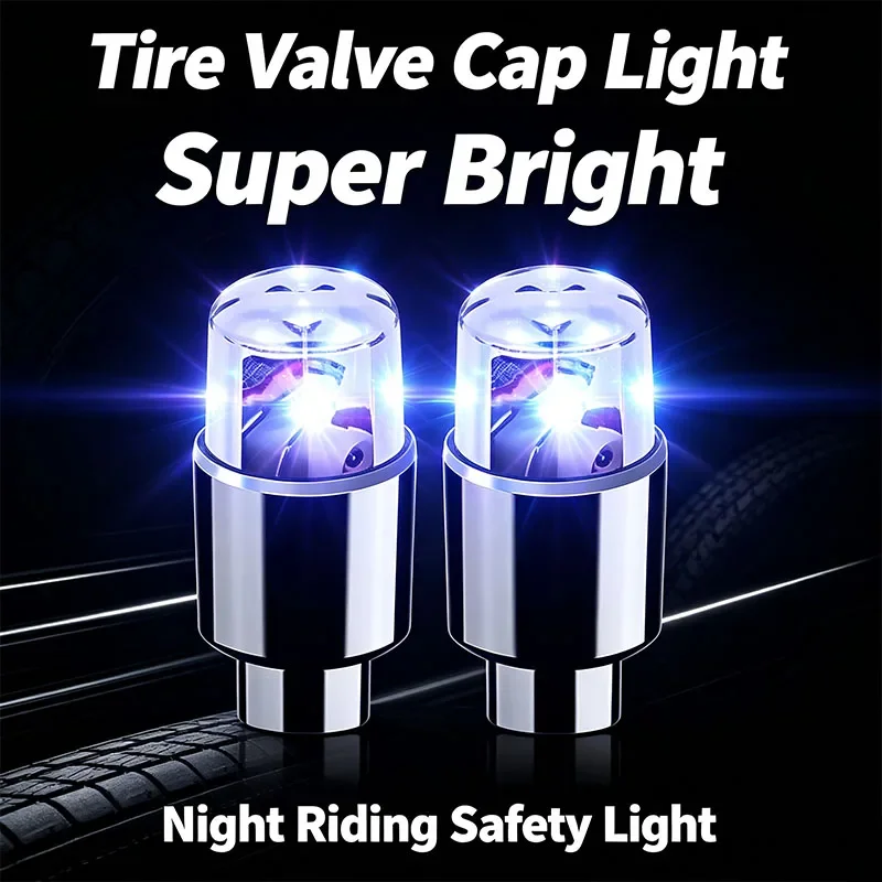 2/10PCS Colorful LED Wheel Valve Lights Motorcycles Bicycles Car Wheel Tire Valve Caps Universal Dustproof Bicycle Valve Cover