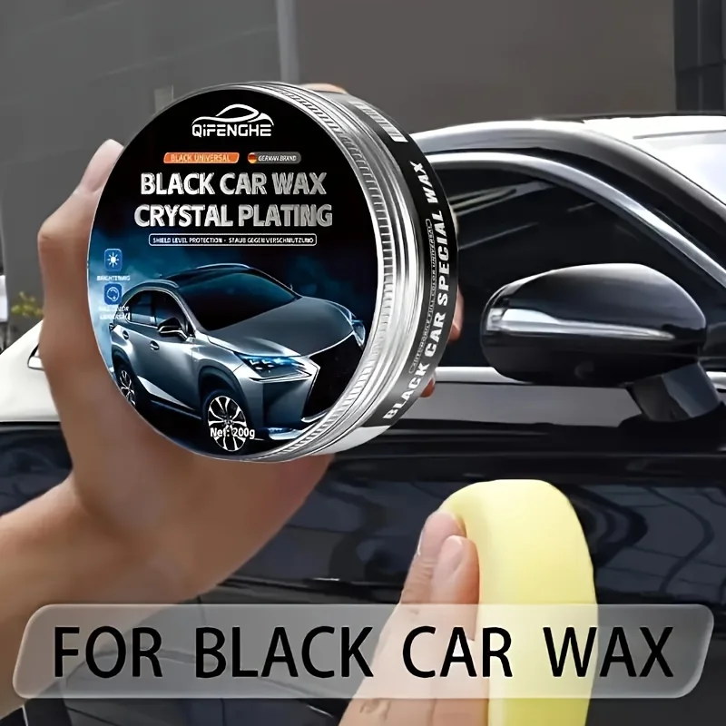 Advanced black car wax - Universal scratch repair, paint protection, and polishing coating - with sponge for easy maintenance