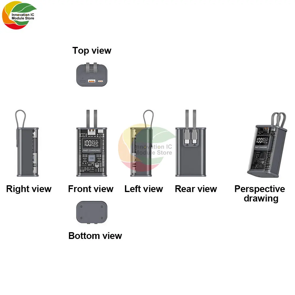 DIY Power Bank 21700 Battery Charger Case PD 22.5 W Fast Charging Case 10000mAh Polymer Battery Charging Power Bank Box