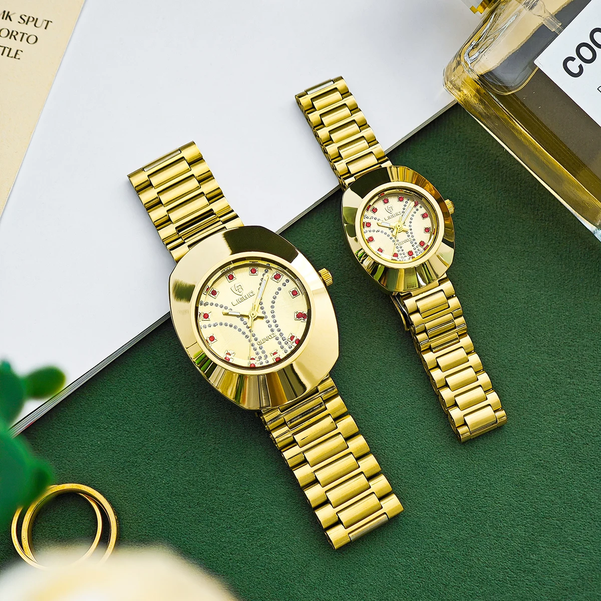 LIEBIG Fashion Lovers Watches Set Original Watch For Men Women Elegant Sweet Quartz Wristwatch Waterproof Watch Relogio Feminino