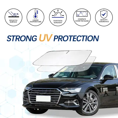 아우디 A6 C5 C6 C7 2004-2024 햇빛가리개 용 앞유리 선 쉐이드, 보호대 접이식 블록 UV 광선, 자동차 쿨러 유지