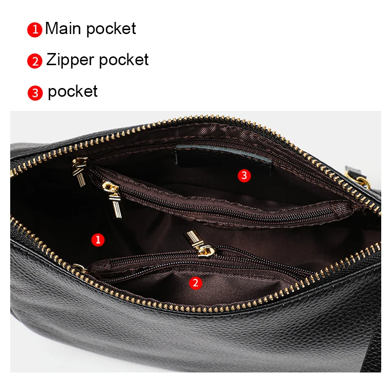 Genuine Leather Women's Shoulder Bag 2026 New Arrival, High-end Sense, Large-capacity Crescent Bag, Women's Crossbody Bag