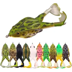 Frog Lure Double Propeller Legs Silicone Soft Baits 13.6g Topwater Wobblers Artificial Bait For Bass Catfish Fishing Tools