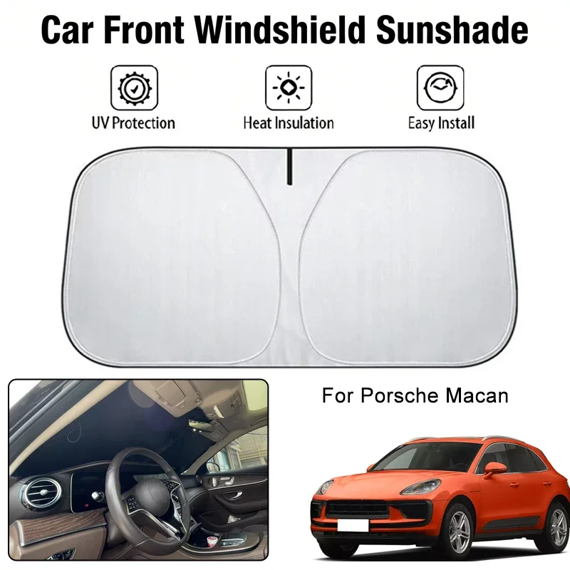 

Foldable Car Windshield Sun Shade UV Block Heat Insulation For Porsche Macan Interior Protection Accessories