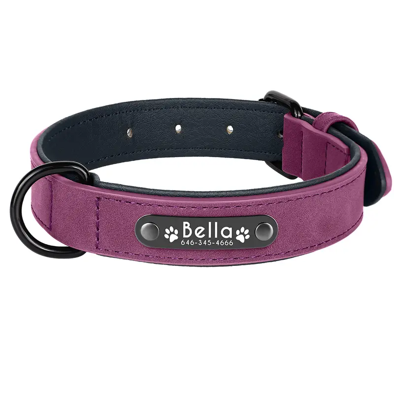 Dog Collars Personalized Custom Leather Dog Collar Name ID Tags For Small Medium Large Dogs Pitbull Bulldog Beagle Correa Perro - Image 10