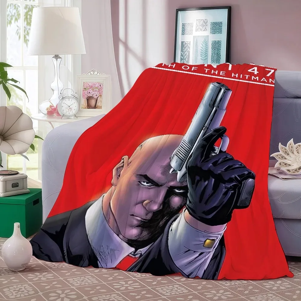 Game A-Agent 47 Hitman Blanket Warm And Soft Suitable For Bedroom Living Room Sofa Bed Office Travel Camping