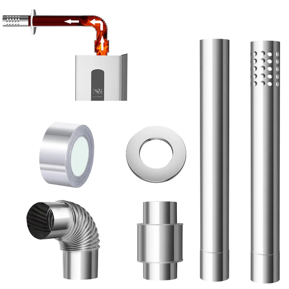 stainless-steel-diy-flue-stove-pipe-kit-for-efficient-gas-water-heater-installation-with-protective-cover-and-check-valve