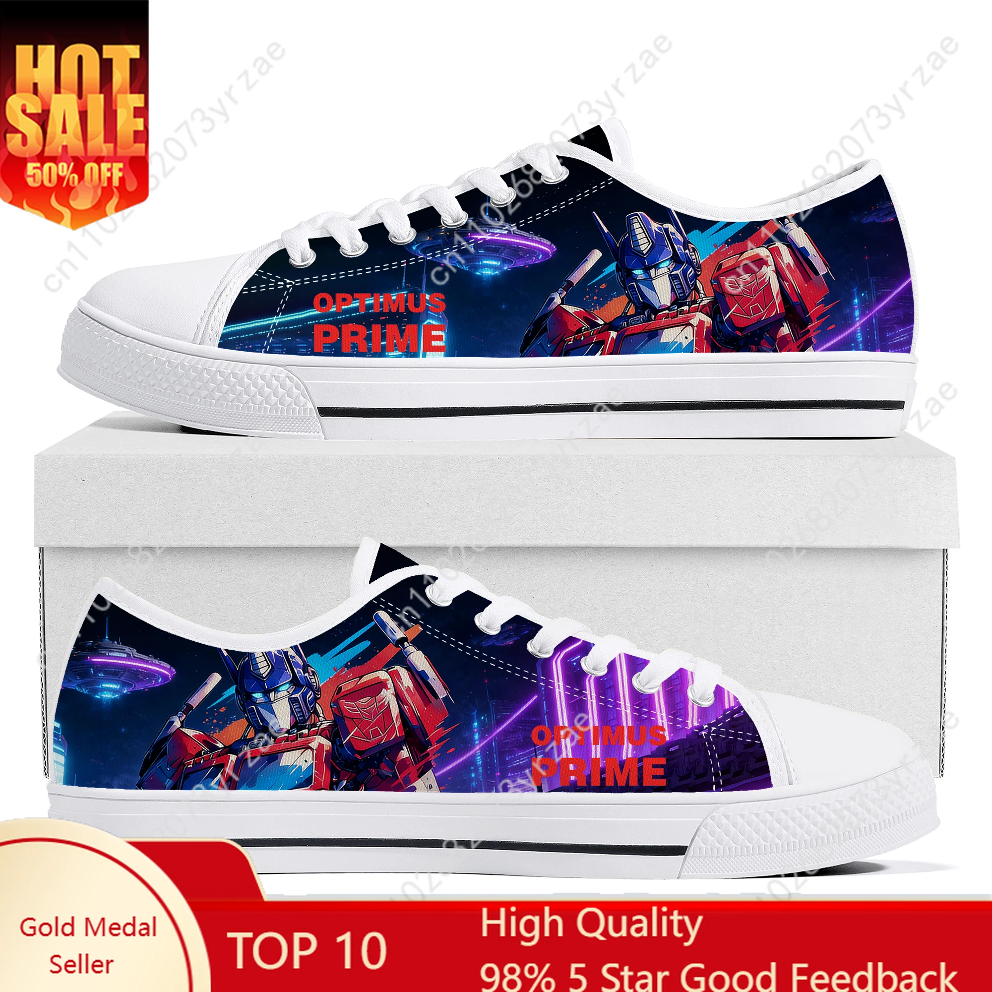 

Optimus Prime Low Top Flats Sneakers Men Women Teenager Canvas Sneaker High Quality Fashion Casual Sports Shoes Custom Shoe