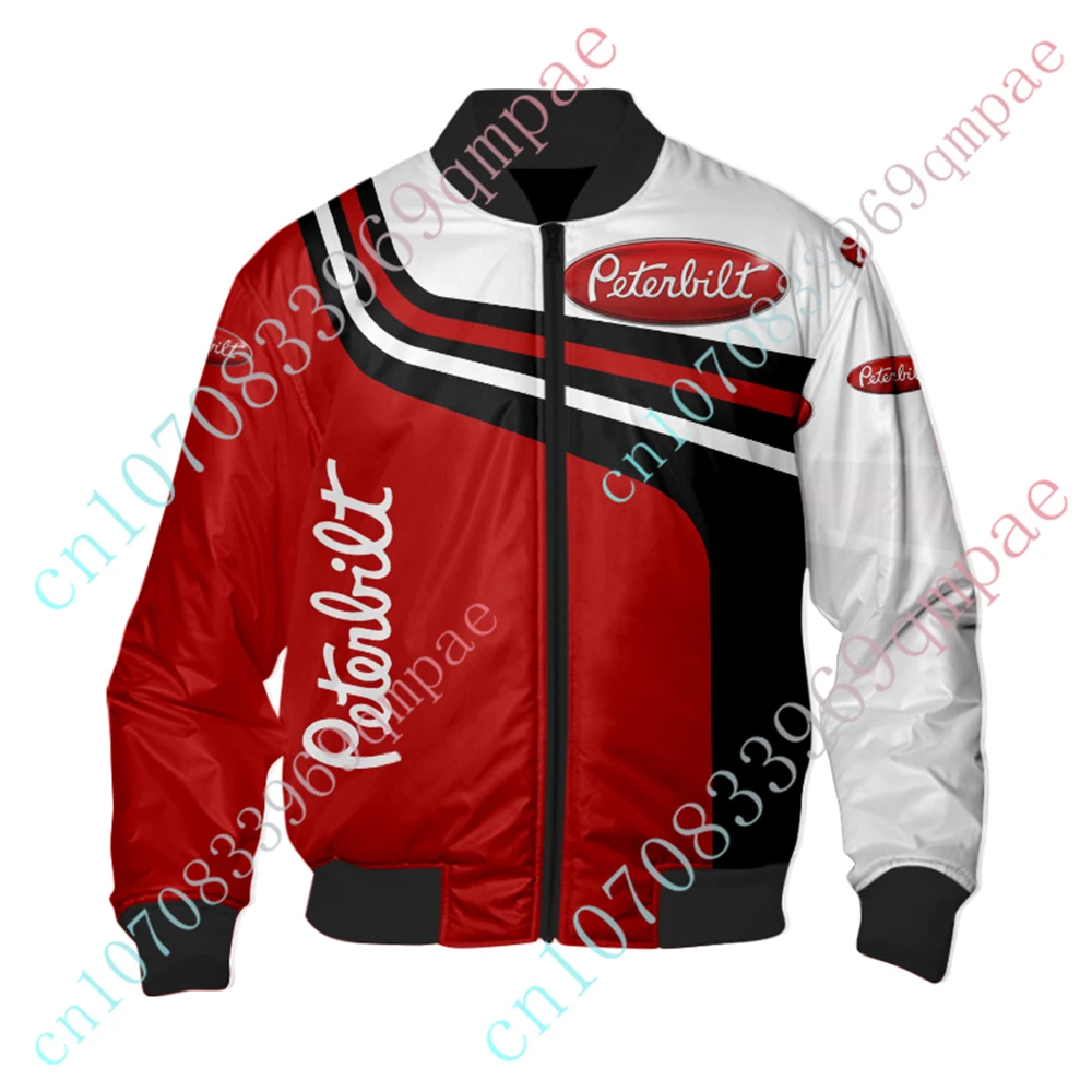 

Peterbilt Bomber Jacket Thick Coats Harajuku Parkas Windbreaker Techwear Baseball Uniform Jackets For Men's Clothing Custom Logo