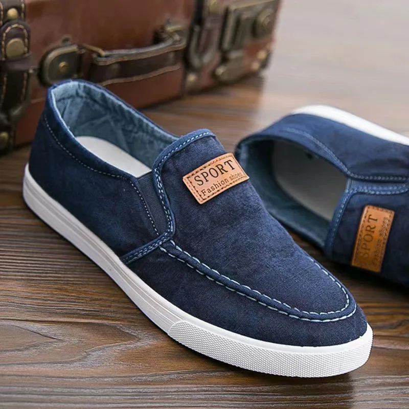 Zapatos casuales con mocasines de lona para hombre, zapatos planos cómodos para caminar, zapatos deportivos antideslizantes para hombre, Verano