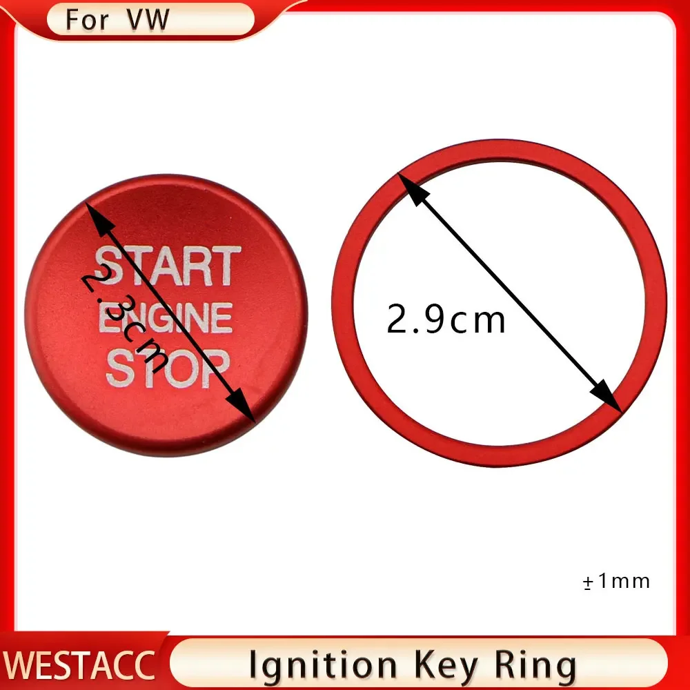 Car Engine Ignition Key Ring Cover Trim for VW Golf 7 MK7 VII GTI R Tiguan Jetta CC Arteon Passat B8 Touareg T-roc Accessories