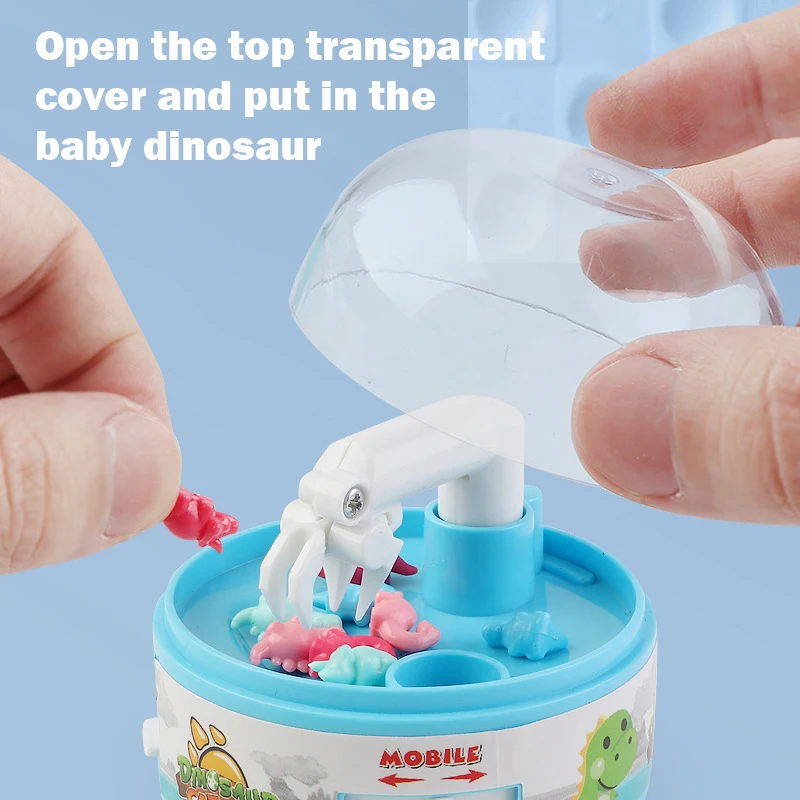 Mini Claw Machine Children Capsule Toys Dinosaur Mini Gadgets Dinosaur Catcher Toy Hand-Eye Game Activity Toys Children Toddler