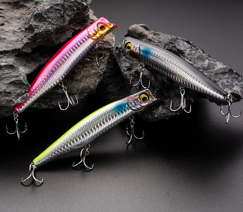 Schwimmender Minnow-Köder, Topwater, ohne Lippe, Harter Köder 12cm 21g für Topmouth-Culter und Elopichthys, Süßwasser-Angeln – Detail 12