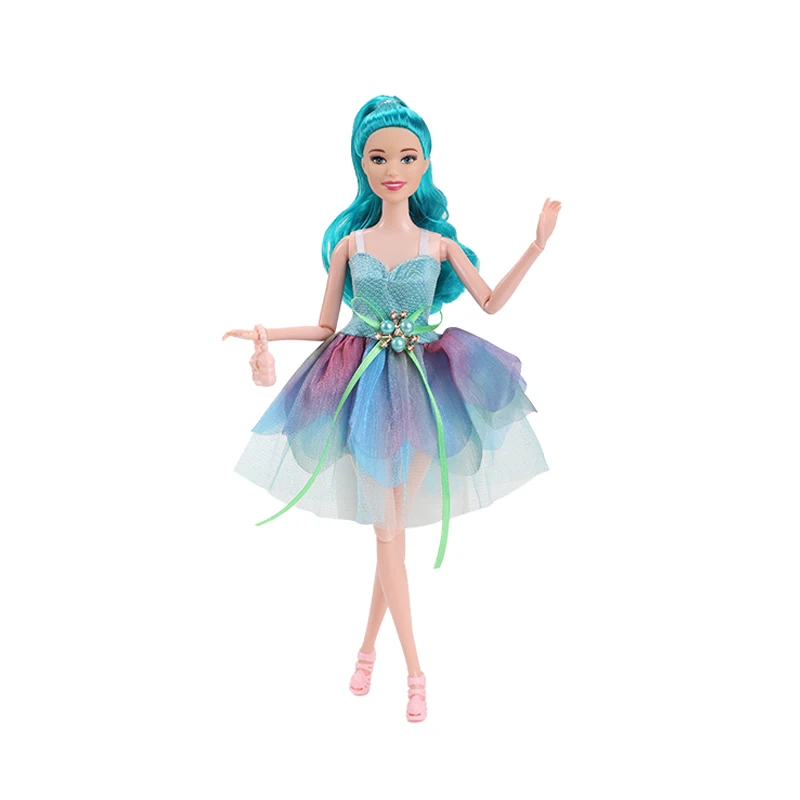 30 cm fleur fée fille princesse poupée jouet articulations mobile figurine mode doux pétale robe + chaussures ensemble filles jouer maison jouet