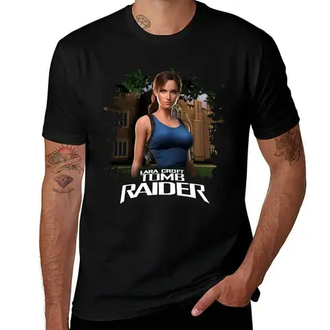 LARA CROFT TOMB RAIDER CROFT MANOR T-Shirt Tough Fabric Work Tee
