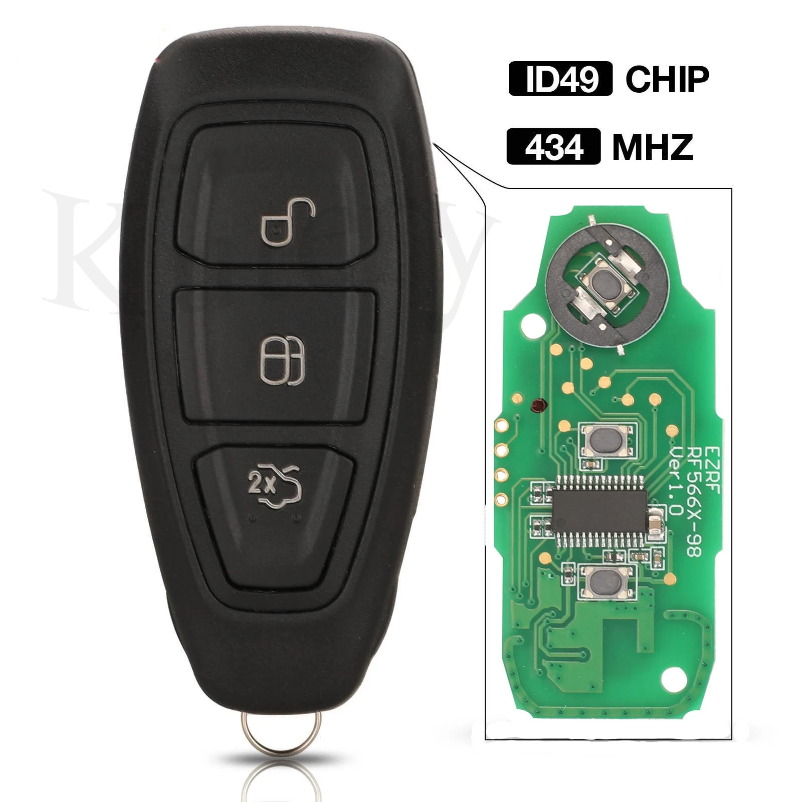 jingyuqin Intelligent Remote Key Smart Car Key Fob FCC ID: KR5876268 433MHz With ID49 Chip For Ford Kuga Fiesta 2016 2017 2018