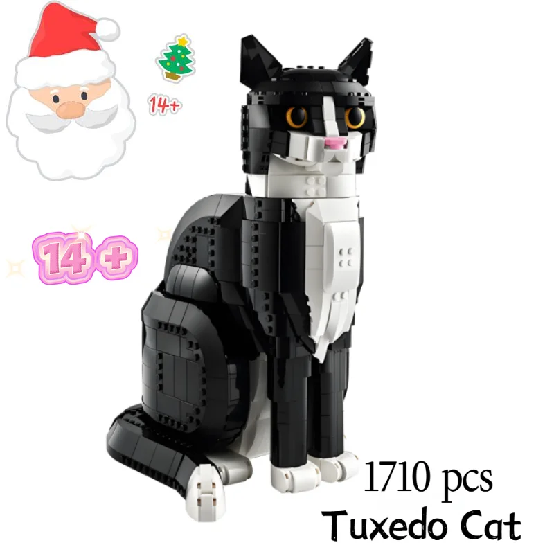 

Новинка 2025 года, 1710 шт., 21349, креативная серия, модель фрак с изображением коровы и кошки, детская сборка для девочек, праздничные семейные украшения, рождественские подарки