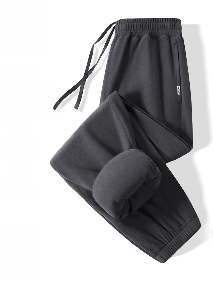 

Men's Fce Lined Casual Pants Deep ey Warm Winter Trousers Loose Fit Long Youth Trend Polyester Spandex Blend