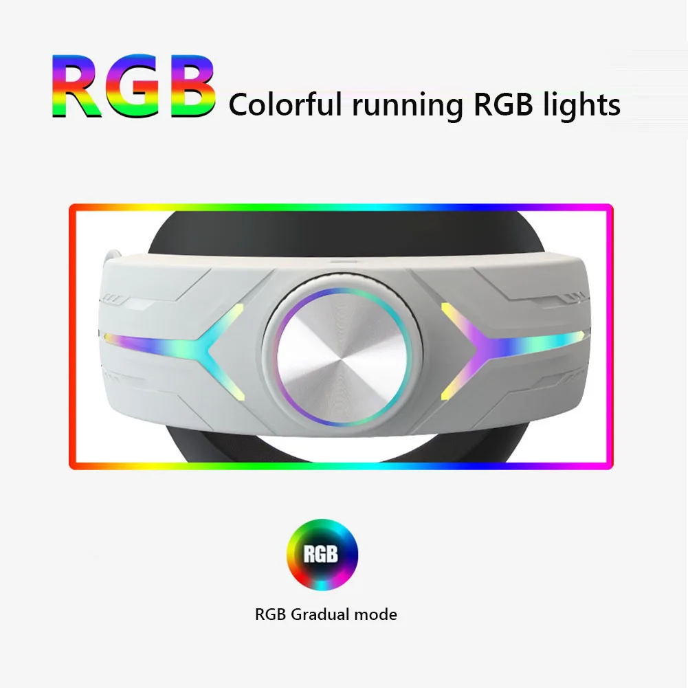 RGB Adjustable Alternative Head Strap LED Backlight 8000mAh Rechargeable Comfort Reduce Face Pressure for Meta Quest 3 Headset