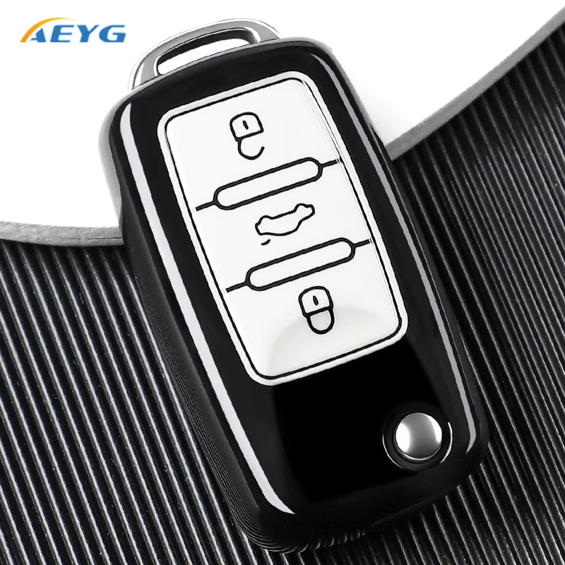 TPU Car Key Case Cover Shell Fob For VW Volkswagen Polo Golf Passat Tiguan Beetle Caddy T5 Up Eos Skoda Octavia Seat Leon Altea