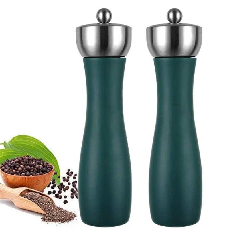 

8Inch 304 Stainless Steel Manual Pepper Grinder,Sea Salt Flower Pepper Mills,Ceramic Core,Multi-purpose BBQ Spice Shakers Tool