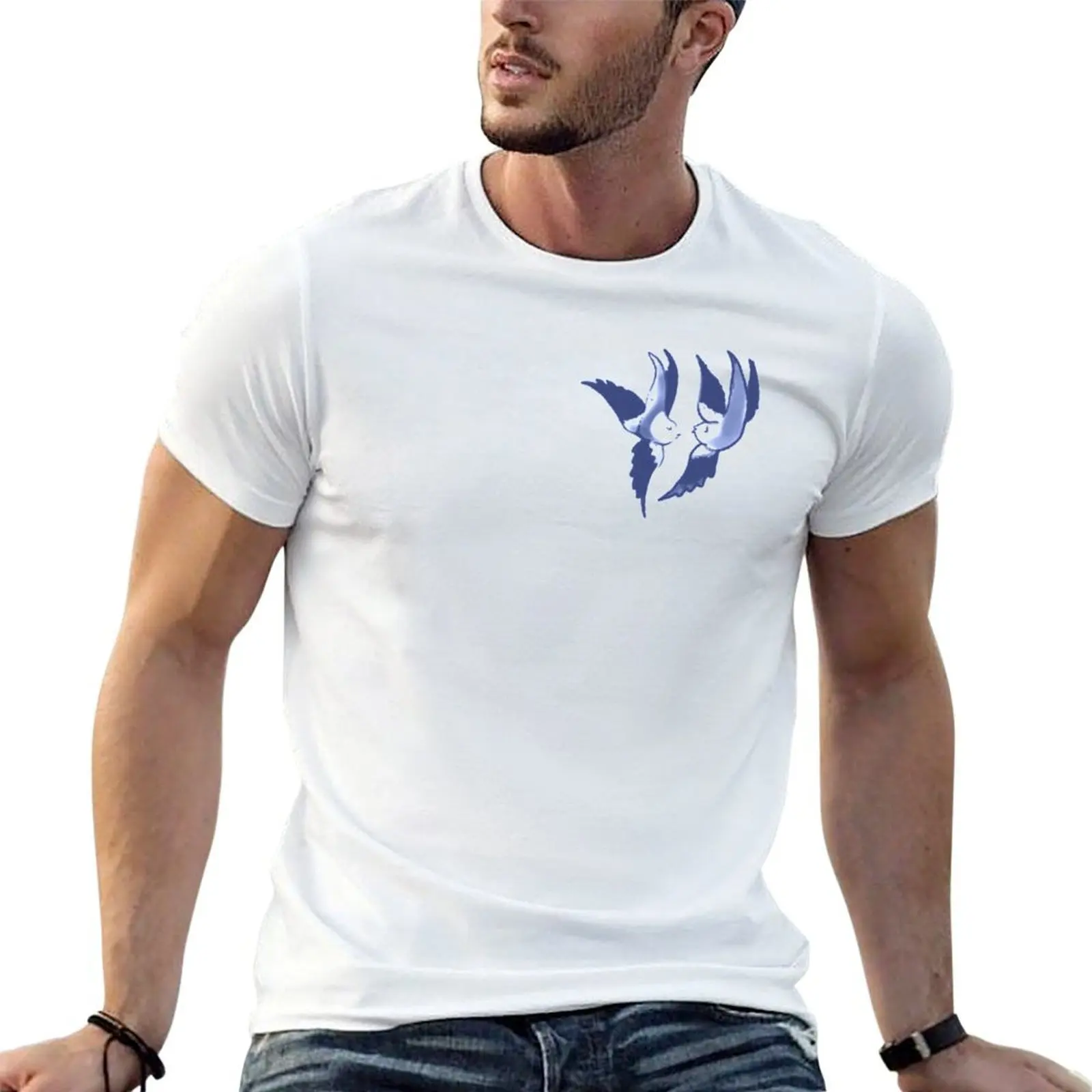 Blue Willow Swallow T-Shirt graphic t shirts for man man t shirt cotton high quality mens graphic t shirts T-shirt