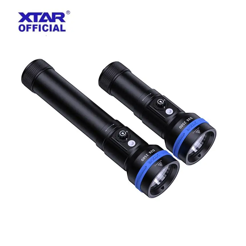 

XTAR D26 2500II Diving Flashlight KT LED Powerful Lantern IPX8 Waterproof Scuba Diver Lamp Torch 26650 18650 Battery Flash Light