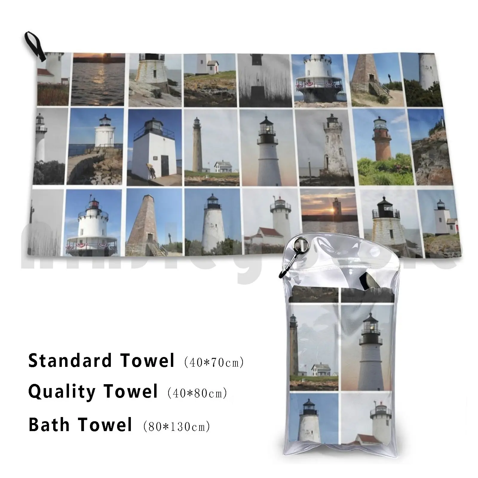 Atlantic Lighthouse Collection Beach Towel Quick Dry Quality Towel Lighthouses Light Beacon Light Tower Tower Towers