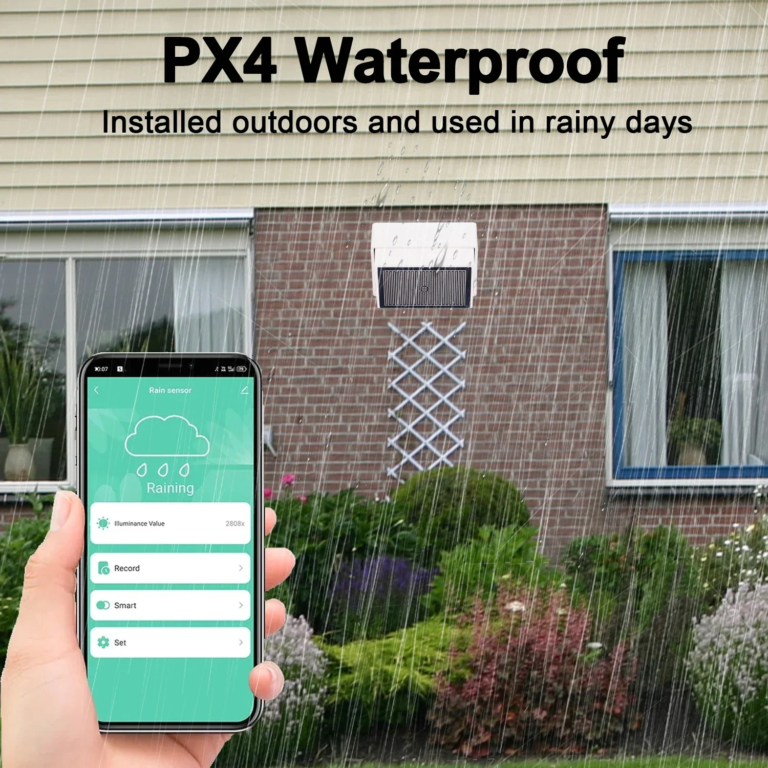 Tuya Zigbee Raindrop Detection Sensor with Light Detector IPX4 Outdoor Waterproof Rainwater Support Home Assistant Zigbee2mqt