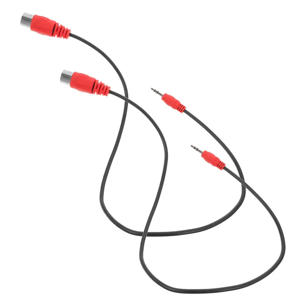 2Pcs 3.5mm to 5-Pin Midi Audio Cable Adapter 0.5m 90-Degree Angle Copper Core Rubber Jacket Stable Clear Transmission for Piano