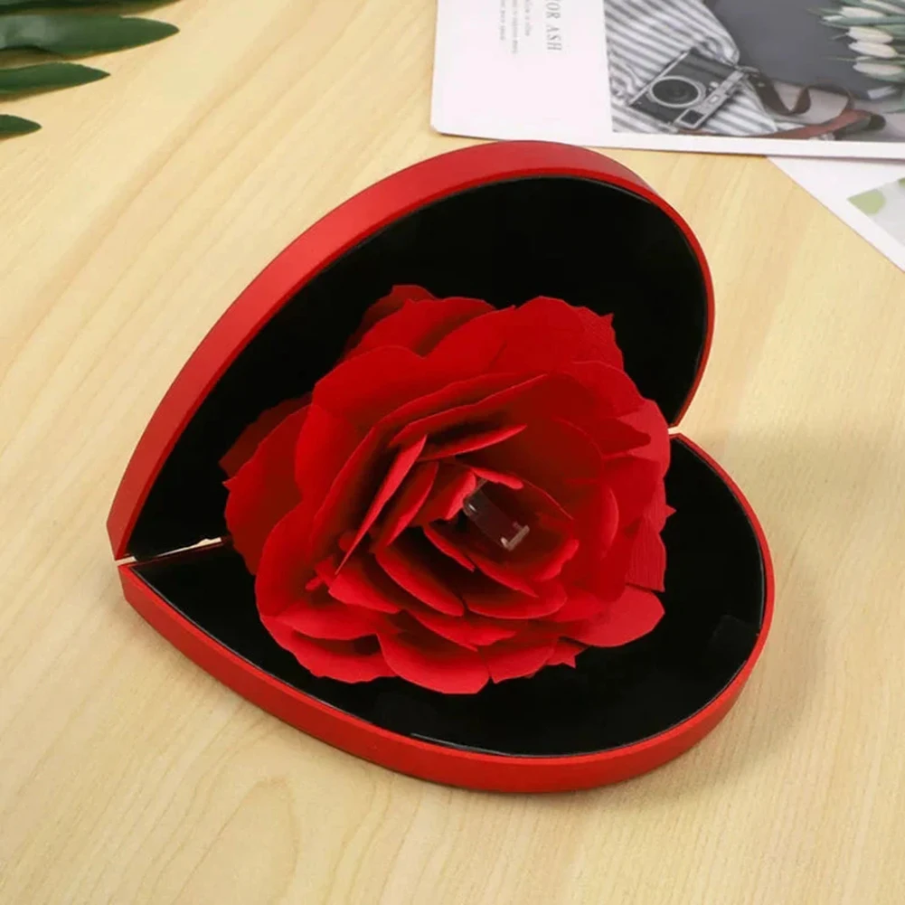 3D Love Box Heart-Shaped Rose Flower Gift Box Wear Resistant Gift Packaging Box For Wedding Proposal